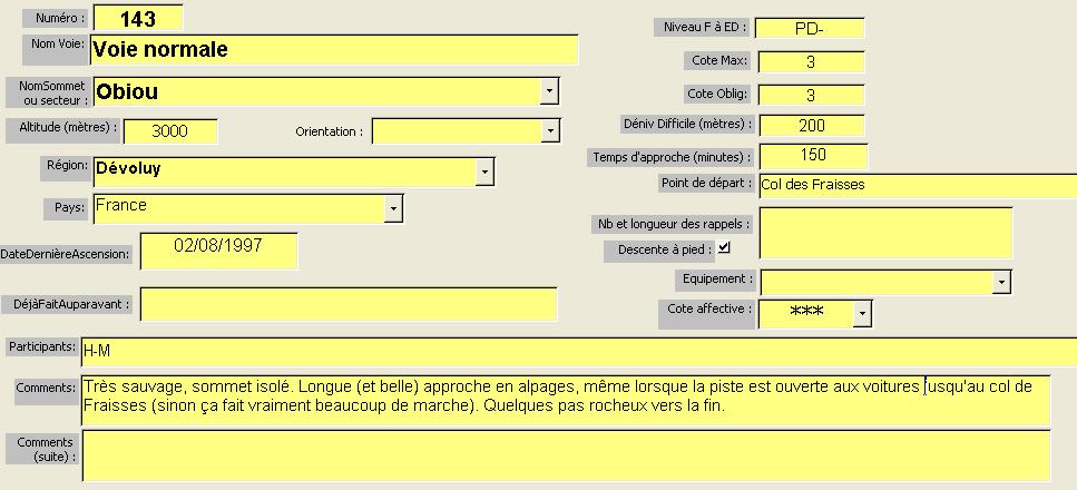 Obiou, voie normale, Dévoluy