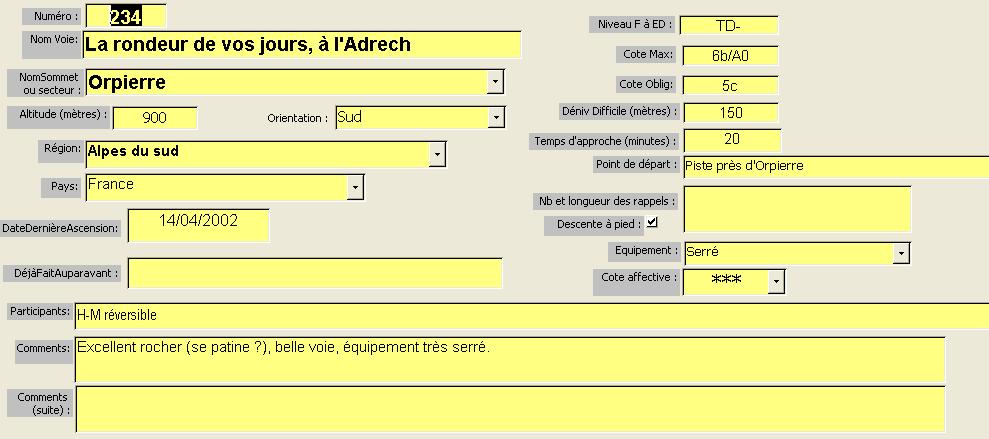 Voie La rondeur de vos jours, Adrech, Orpierre