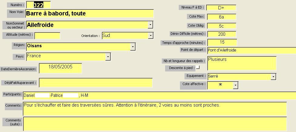 Voie Barre à babord, toute, Ailefroide