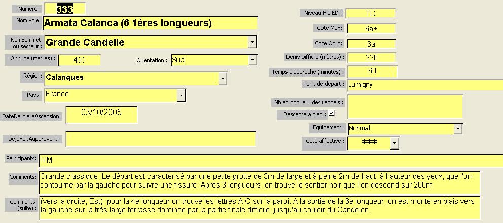 Armata Calanca (6 1ères longueurs), Grande Candelle