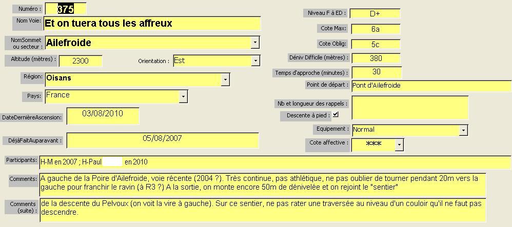 voie Et on tuera tous les affreux, Ailefroide