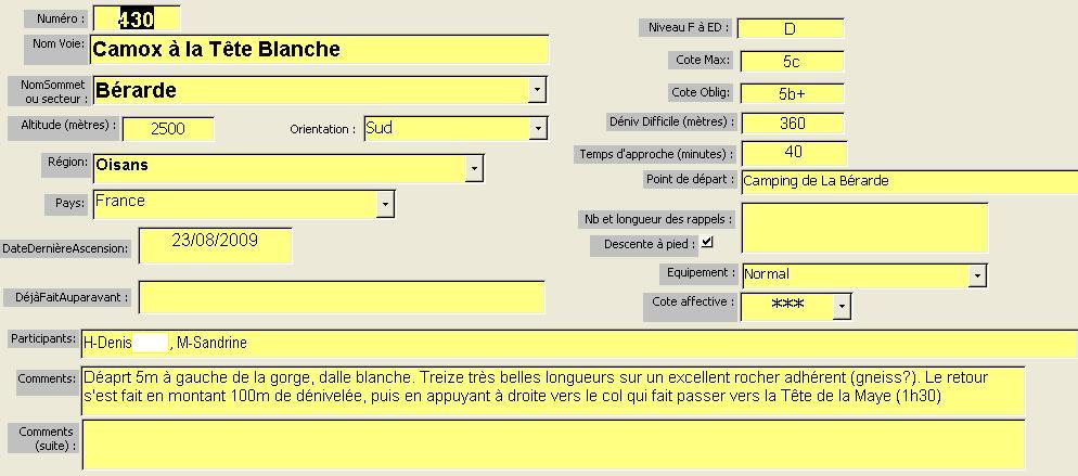 Voie Camox, Tête Blanche, La Bérarde