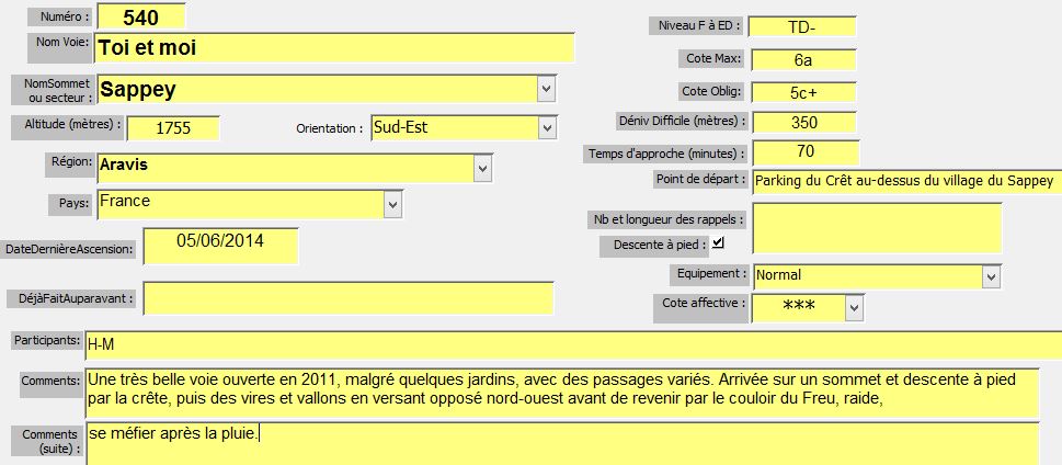 Aravis, Le Sappey, voie `Toi et Moi`