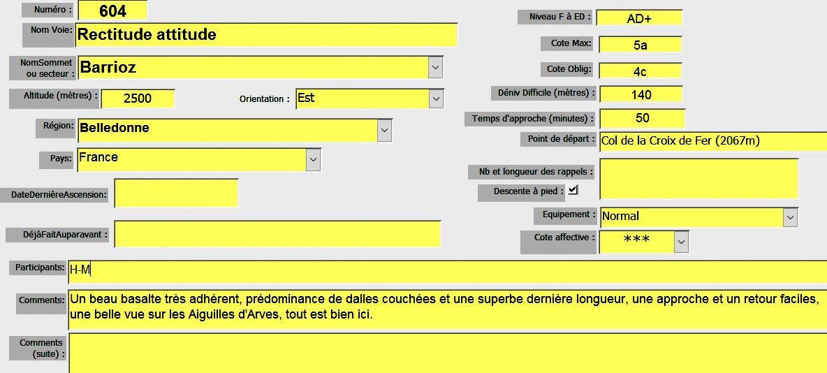 Le Barrioz, voie `Rectitude attitude`, Grandes Rousses