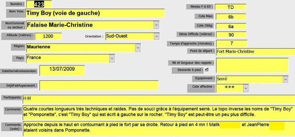 Fort Marie-Cristine, voie `Timy boy`, Maurienne