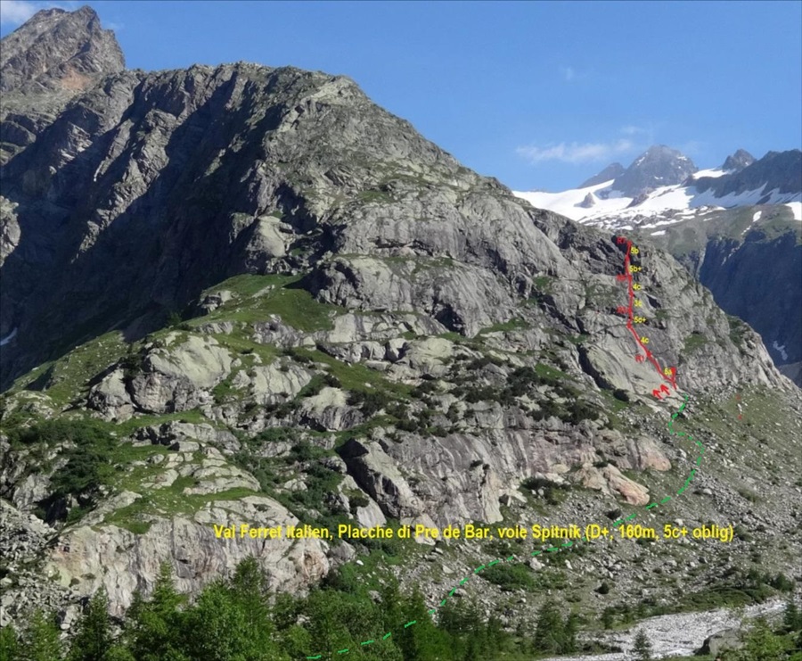 Aoste, Val Ferret, Pré de Bar, voie Spitnik