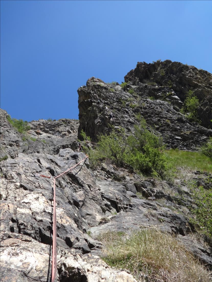 Arête de la cascade de Fréaux, près de La Grave, Oisans