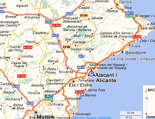 alicante carte espagne