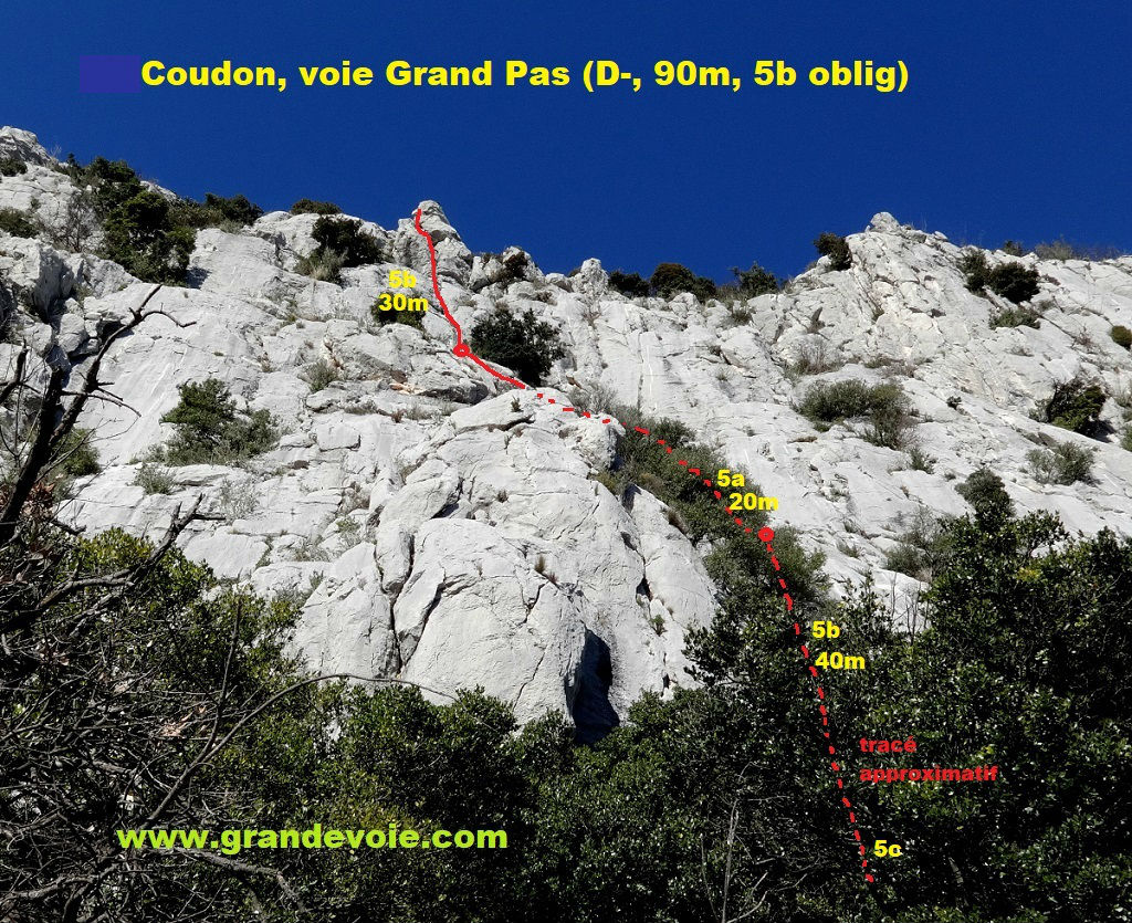 Le Coudon, voie `Grand Pas`, Provence (Toulon)