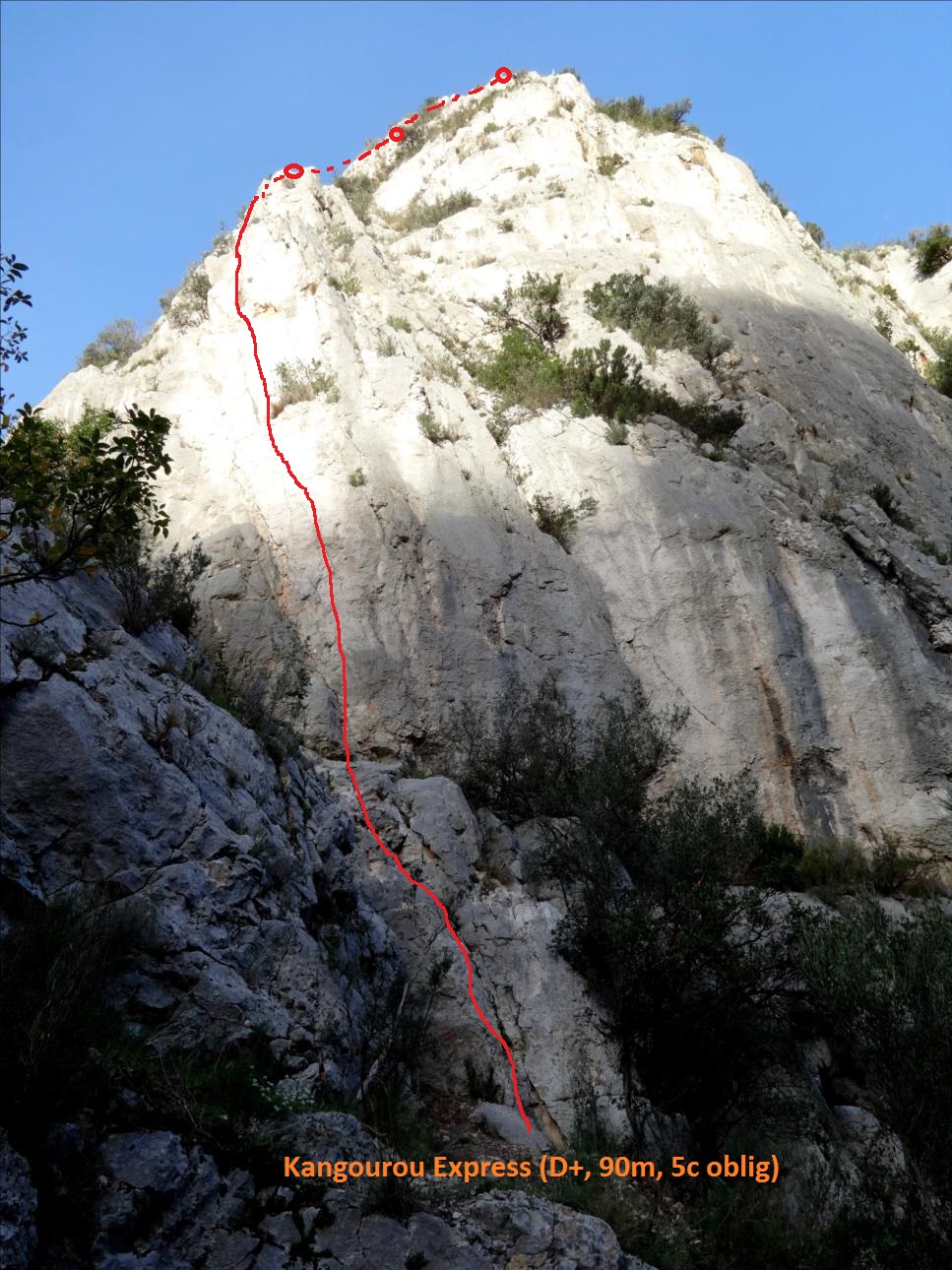 Voie Kangourou Express, Gorges du Destel, Toulon