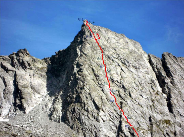 Cime des planettes, voie `Bal du Cosmos`, Vanoise