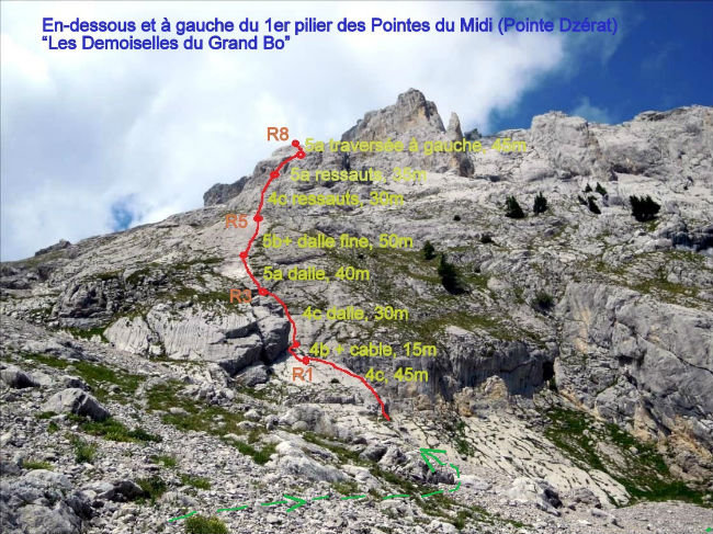 PointesDuMidi, voie des Demoiselles du Grand Bo, Aravis