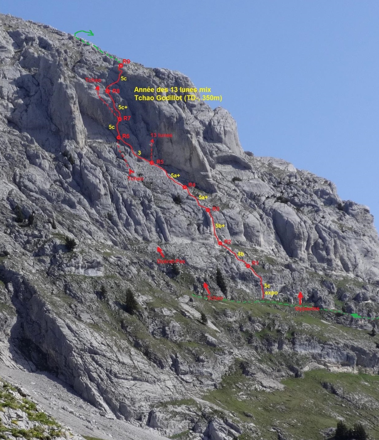 Aravis, Pointe Dzérat, Année des 13 lunes et Tchao