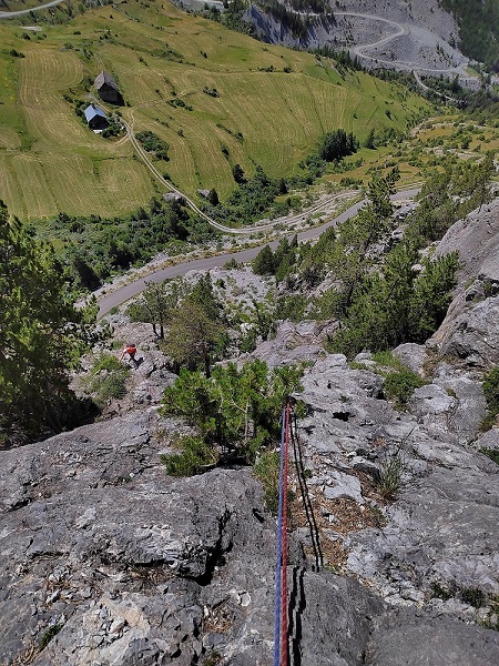 Voie El Boboch près de Briançon, longueur L5