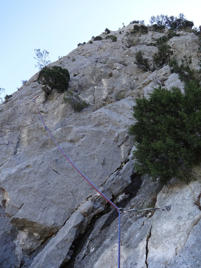 Mont Faron, voie `Dans les pas de Fred`, longueur L3, Provence