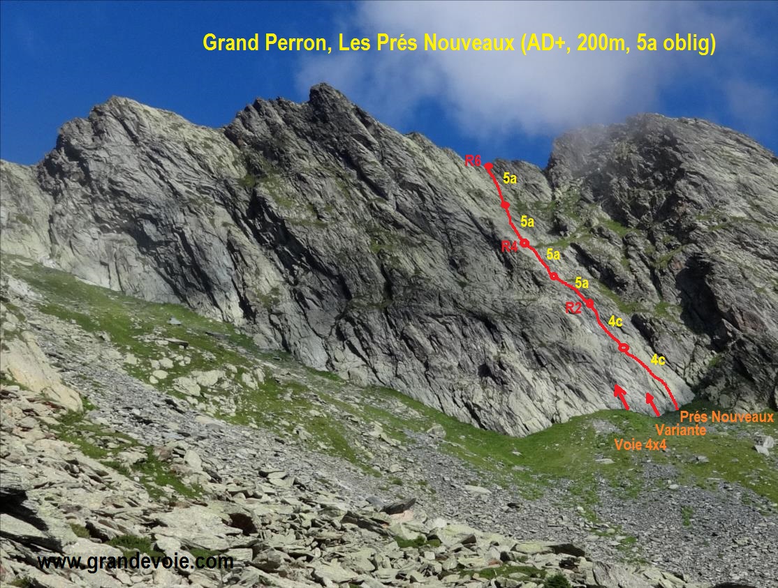 Grand Perron, Voie des Prés Nouveaux, dans les Grandes Rousses