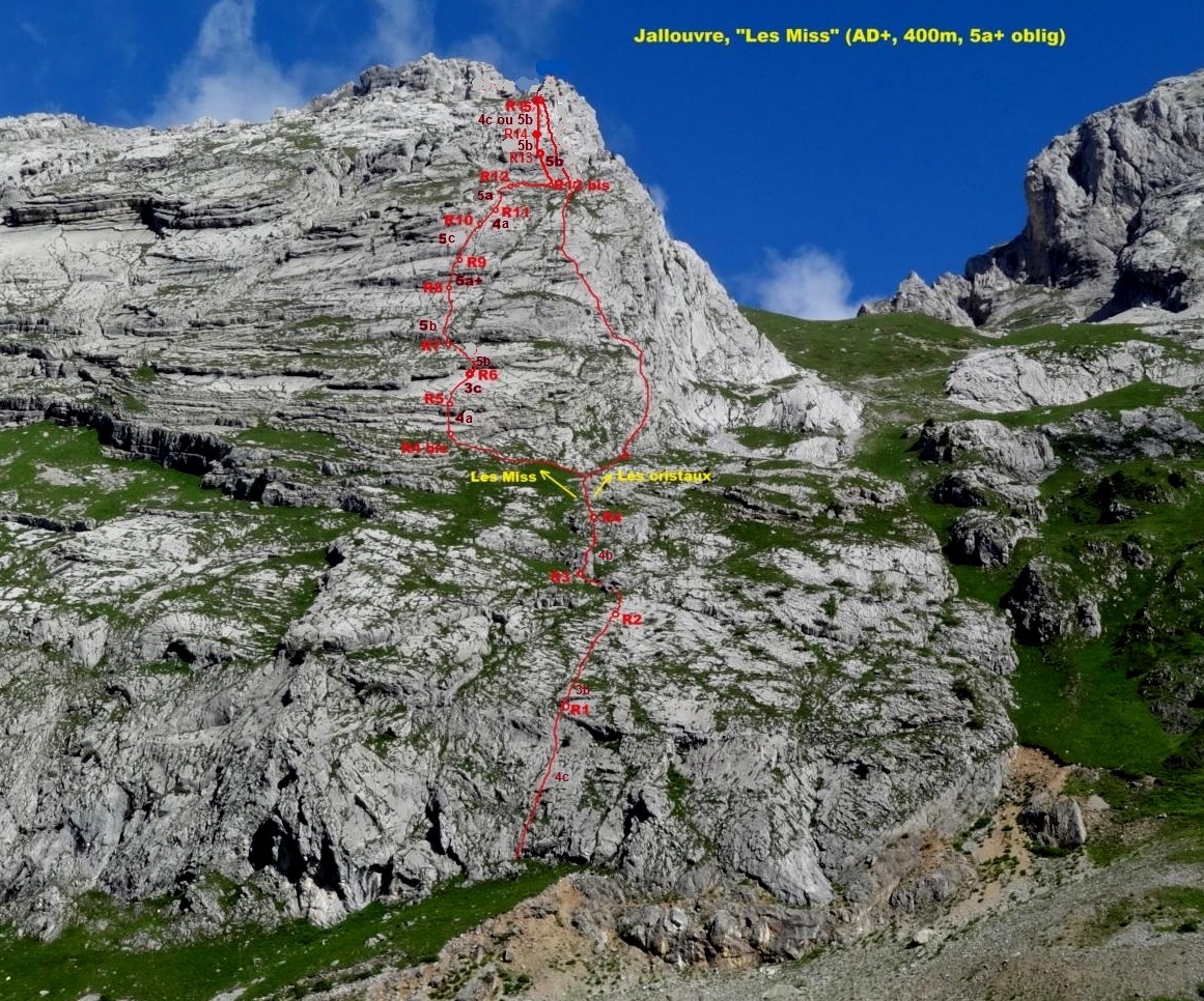 Jallouvre, voie `Les Miss`, Aravis