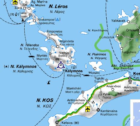 Carte de Kalymnos et Telendos