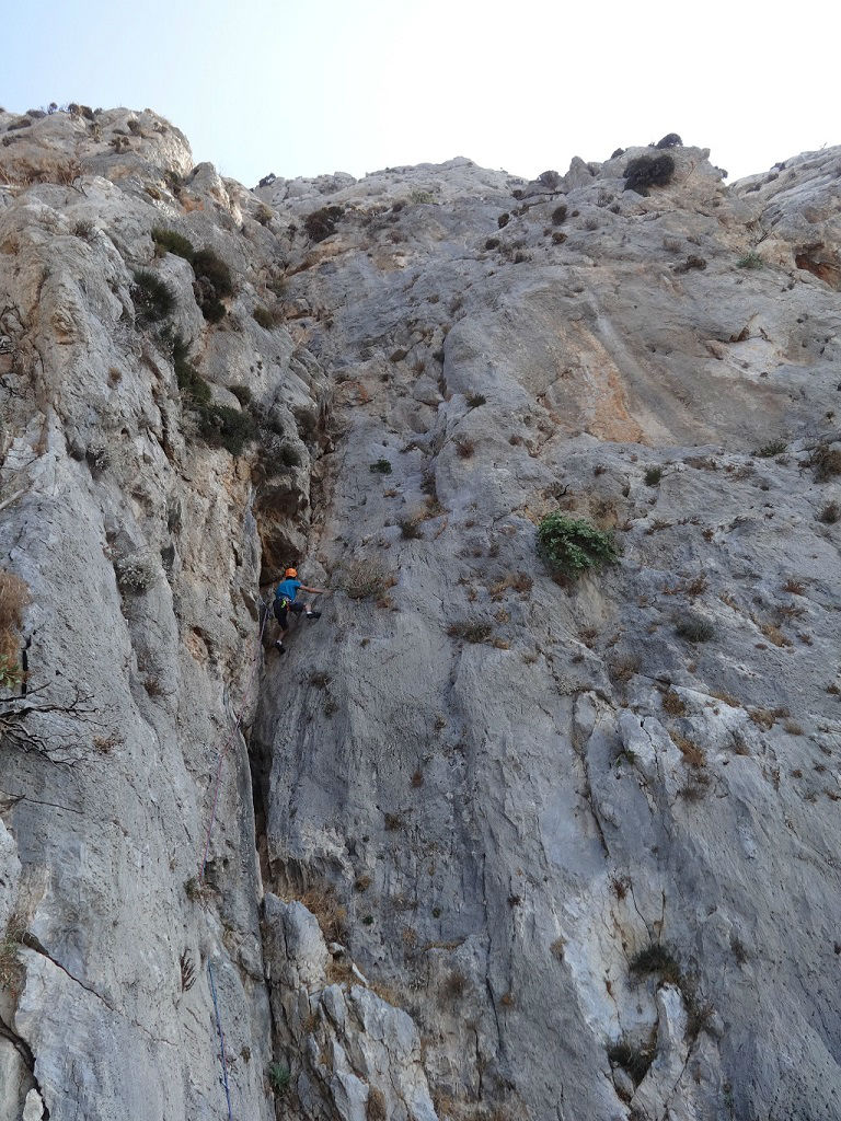 Kalymnos, Trois Ilots, voie `Les copains d`abord`