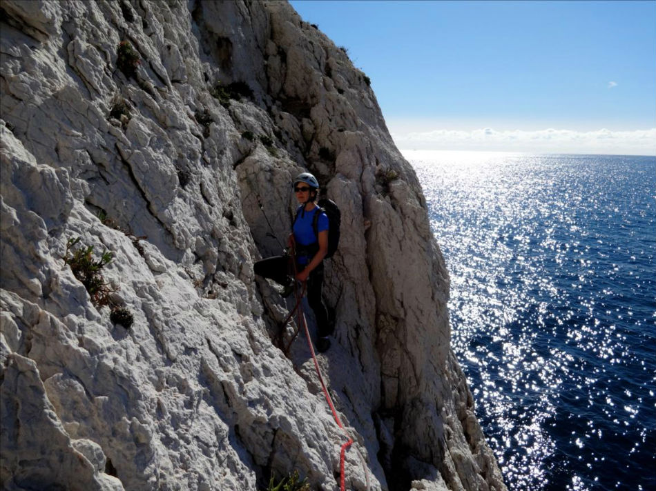 Voie de la lunule hollandaise à Sormiou, Calanques