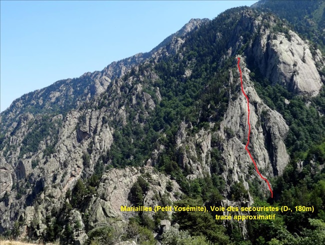 Roc de Mariailles, Voie des secouristes, Pyrénées Orientales