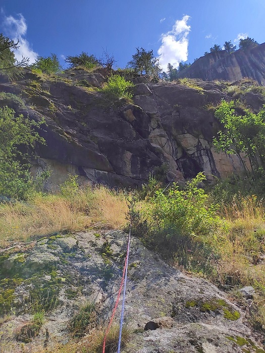 Voie Niveau de crotte, longueur L5, à Ailefroide