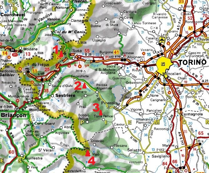 Grandes voies d`escalade dans le Piémont occidental