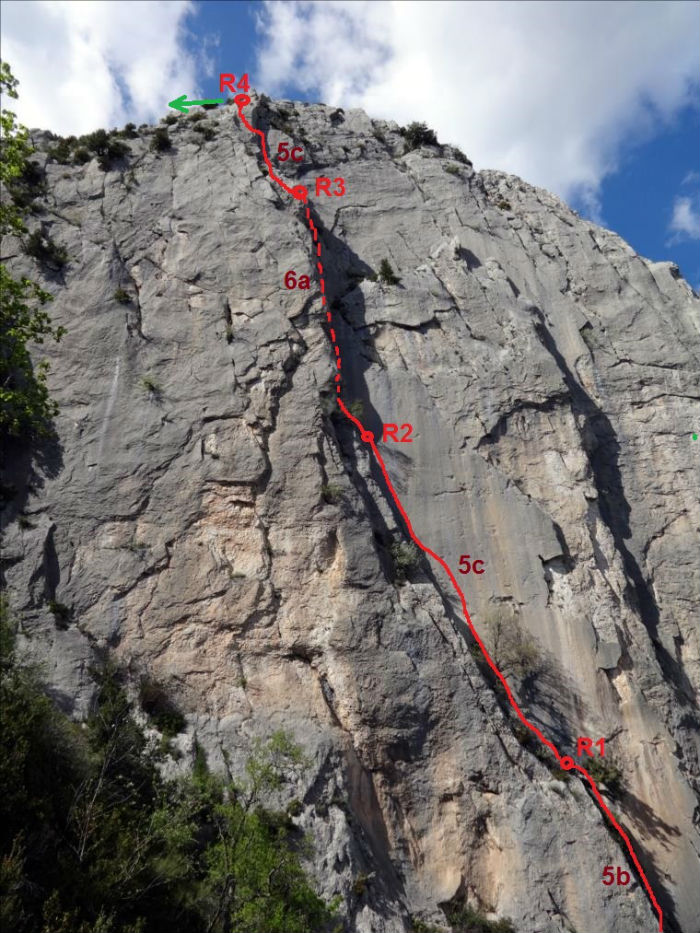 Pierre Impie, Val Méouge, voie `La belle aventure`, près de Sisteron