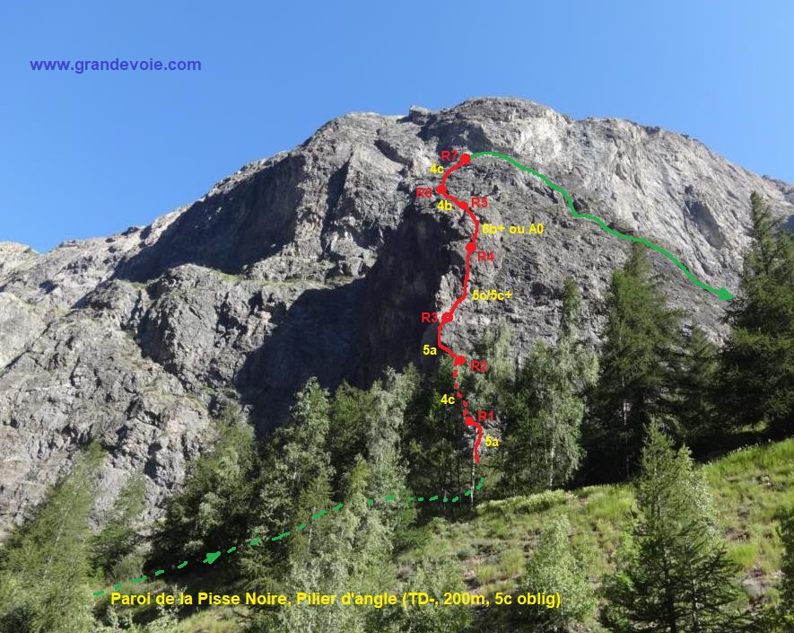 Paroi de la Pisse Noire, Le Pilier d`angle, Oisans