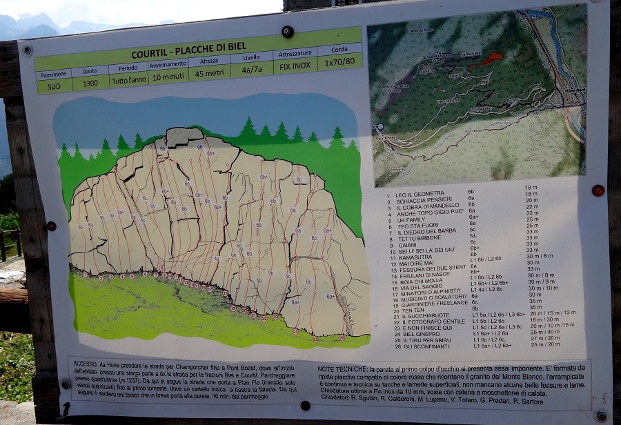 Site d`escalade des plaques de la Sierra di Biel