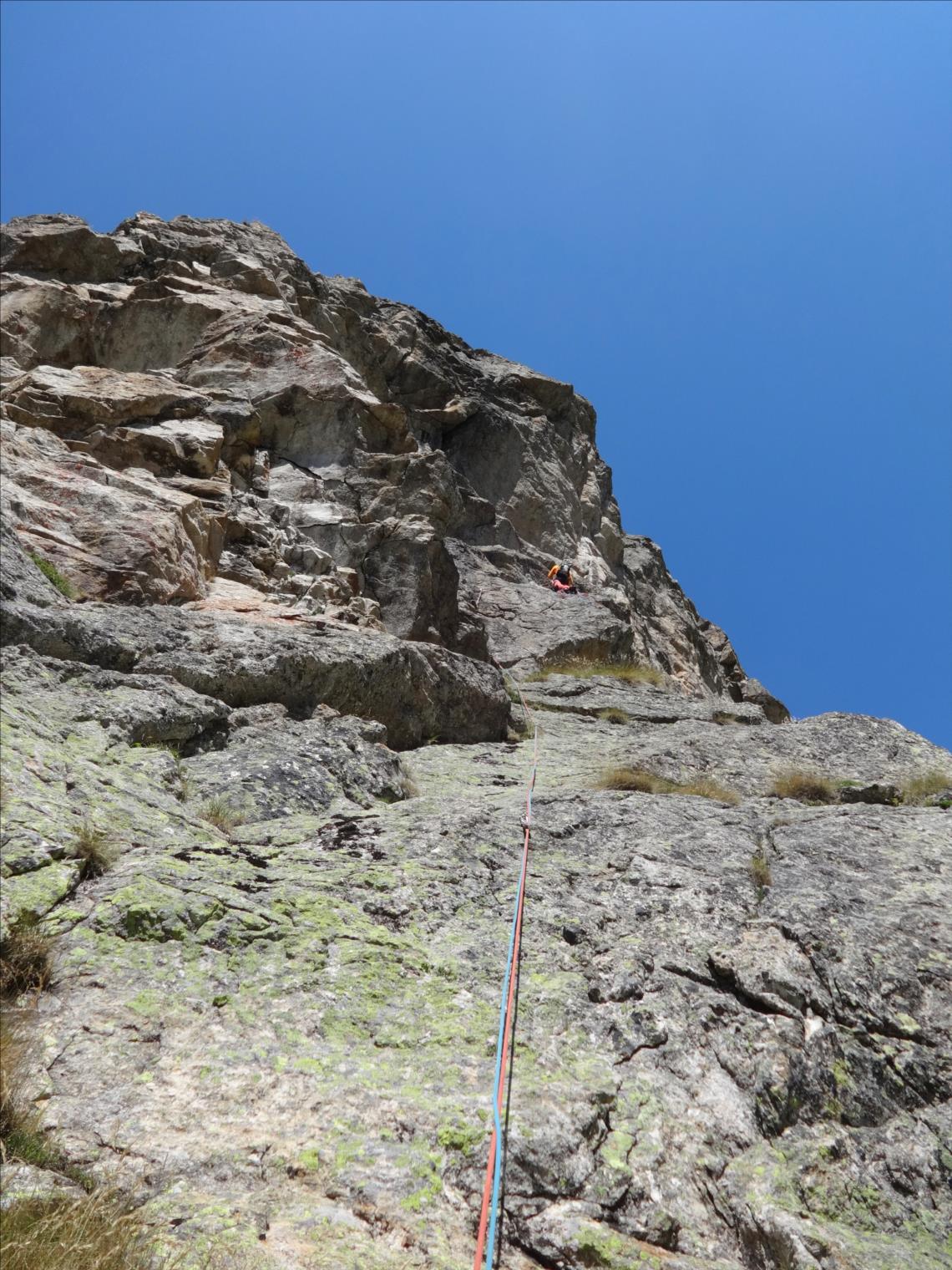 Pré de Bar, voie Edelweiss, longueur L5, Val Ferret