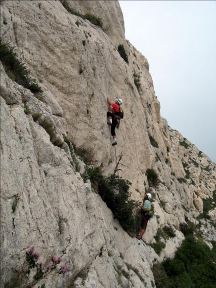 Voie Six à nous trois, Walkyries, calanques