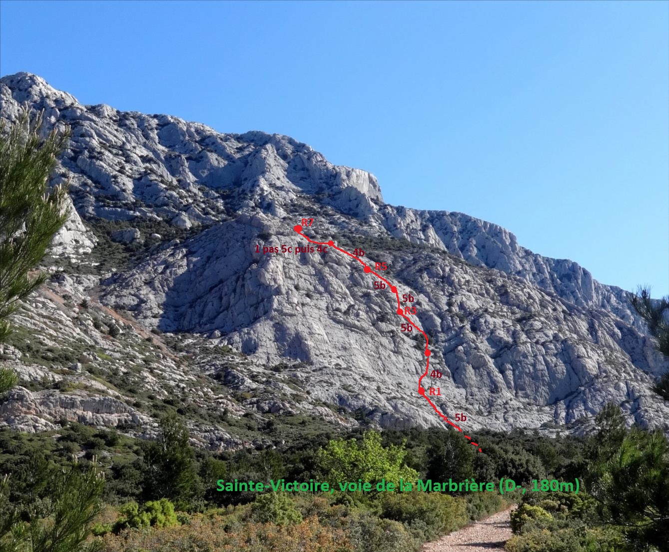 Voie de la marbrière, montagne Sainte-Victoire, Provence