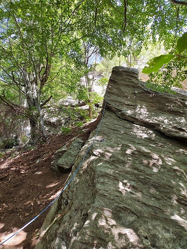 Spigolo verde, voie à Albard di Bard, départ