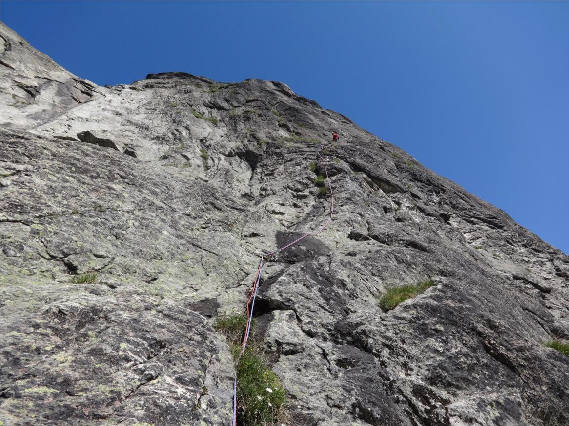 Falaise de Tralenta, voie Garden Party, longueur L5, Maurienne