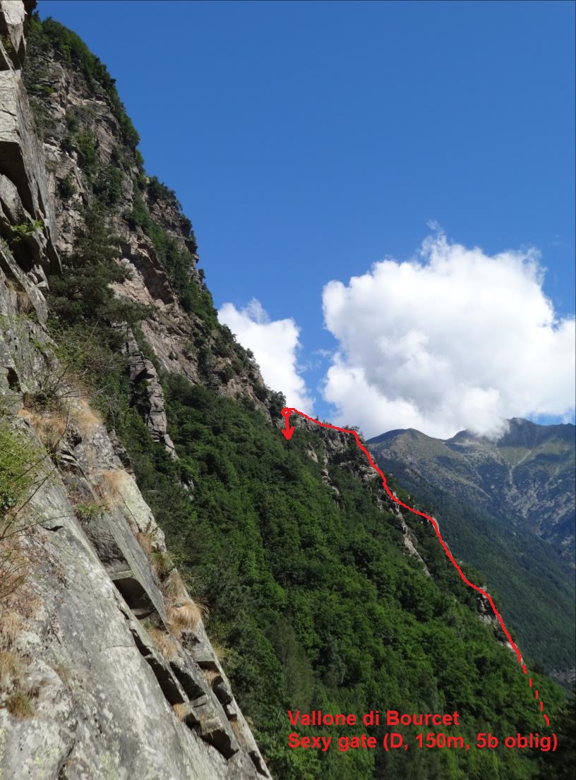 Vallone di Bourcet, voie `Sexy gate`, Piémont occidental