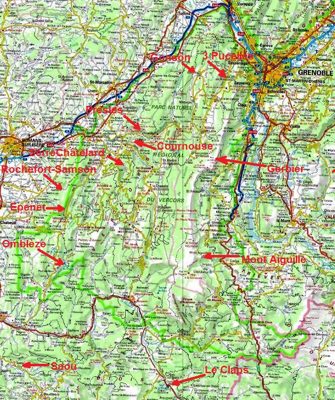 Grandes voies d`escalade en Vercors